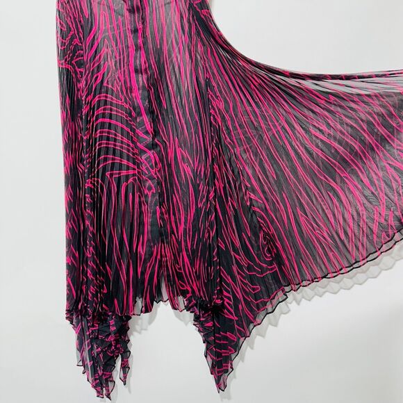 NWT Versace Runway Dress IT 40 US 4 Zebra Sheer Plissé Red Black $5,025 - Picture 10 of 14